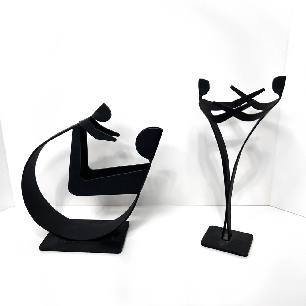 Pair of Winckler Denmark Modernist Black Metal Art